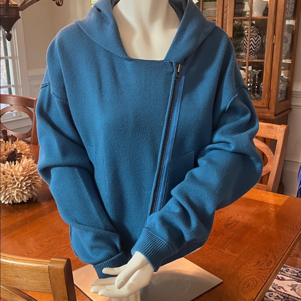 Free People perfect Blue Knit hooded jacket